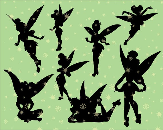 Download Disney Silhouette Tinkerbell SVG cutting ESP vector instant