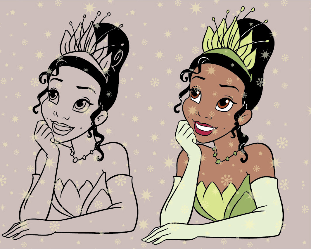 Disney Princess Tiana And The Frog SVG Cutting.