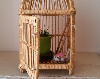 Lovely old wicker and rattan 60s cage