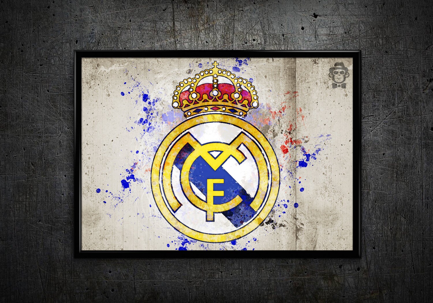 Real Madrid print Real Madrid logo home decor wall art