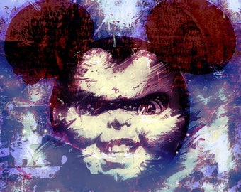 Chucky Mouse Mickey, Disney, imprimable, dessin, peinture, décoration, enfant, tableau, illustration, print, chucky