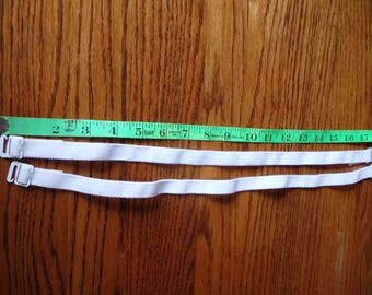 Set of 2 vintage White 5/8 wide High quality elastic bra straps 18 inches long