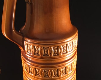 Large West German FLOOR VASE - Scheurich - Brown / Yellow / 429-45