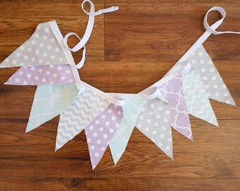 Fabric Bunting Banner - Party Decor - Nursery Decor - Baby Shower Decor - Garland - Bunting Banner- Photography Prop - Wedding Decor