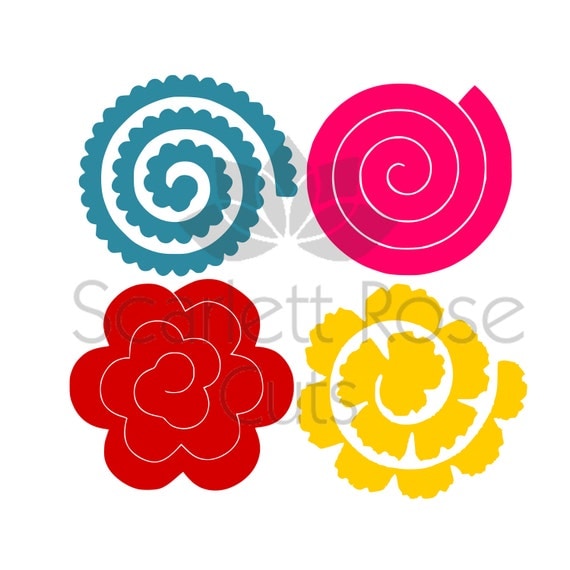 Download Rolled Paper Flowers SVG 3d templates