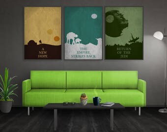 Minimalist Star Wars Poster Set Star Wars Trilogy Poster Set Star Wars Minimalist Poster Star Wars Art Star Wars Wall Art Star Wars Print