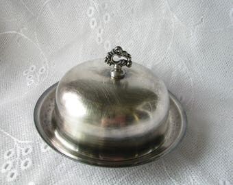 Butter Dish Retro decor Silver Plate butter dish Metal Butter Dish WM Rogers Silver Plated Copper Covered Butter Dish Silver table decor