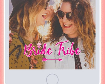 Bride Tribe Pink Neon Bachelorette Party Snapchat Filter - Instant Download!