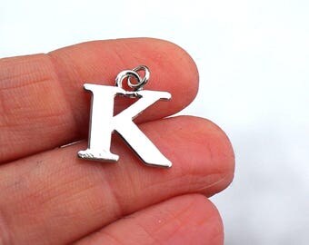 One Letter K, Alphabet Charm, K, Letter K