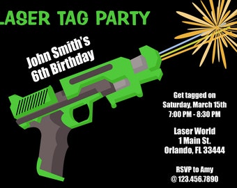 Laser Tag Birthday Invitation