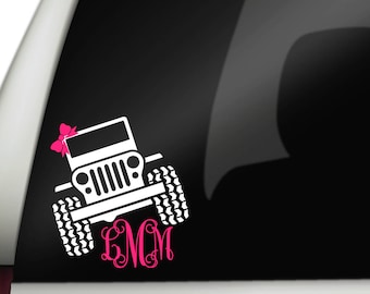 Jeep Monogram, Jeep Girl, Jeep Decal, Jeep Name, Jeep Sticker