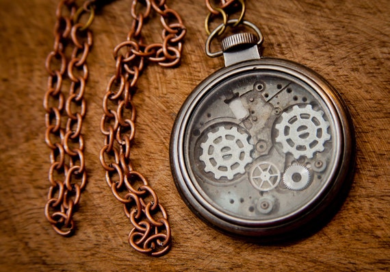 Steampunk Pocket Watch, jewelry, gears, unisex, vintage, men's gift, women's gift, pendant by SheriffofSteampunk steampunk buy now online