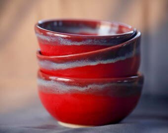 Ceramic bowls, set of 3 bowls, stacking bowls, ice cream bowls