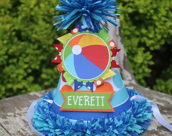 Beach Ball Party Hat - Beach Ball Birthday - First Birthday Party Decorations - Summer Birthday - First Birthday Outfit