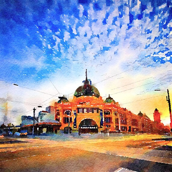 The Flinders Street Station Melbourne Australia Painting