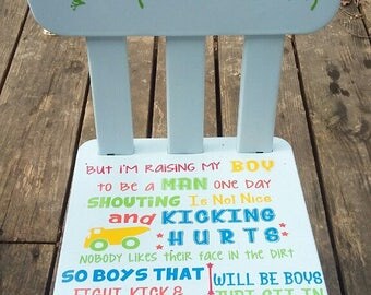 Boys Time Out Chair- Add name on back for free!