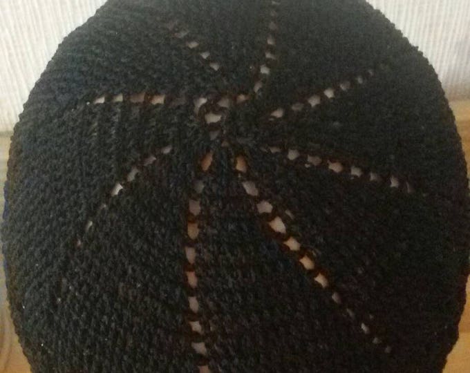 Kufi.Kufi hat men.Black muslim hat for pray.Kuficap.Тюбетейка.Summer hat.Crochet hat.Cotton hat.Men hat.Hand crochet hat.Skullcap.kippah.