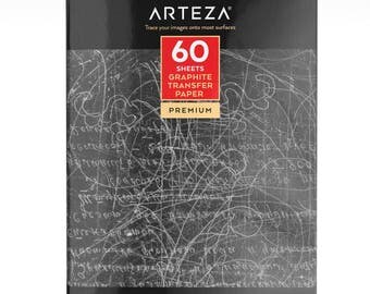 Arteza Graphite Transfer Paper, 9 X 13", 60 Sheets (Grey)