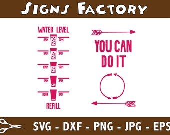 You Can Do It svg file, svg cut file, drink water motivation, water level svg, svg for water bottle, water tracker digital download
