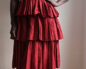 Red Taffeta 1950's party dress