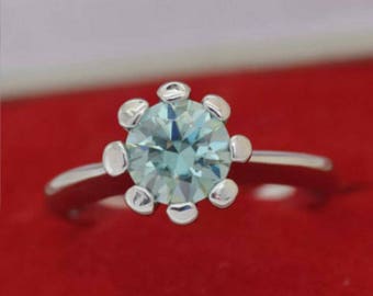 1 ct blue moissanite ring GRAND OPENING SALE