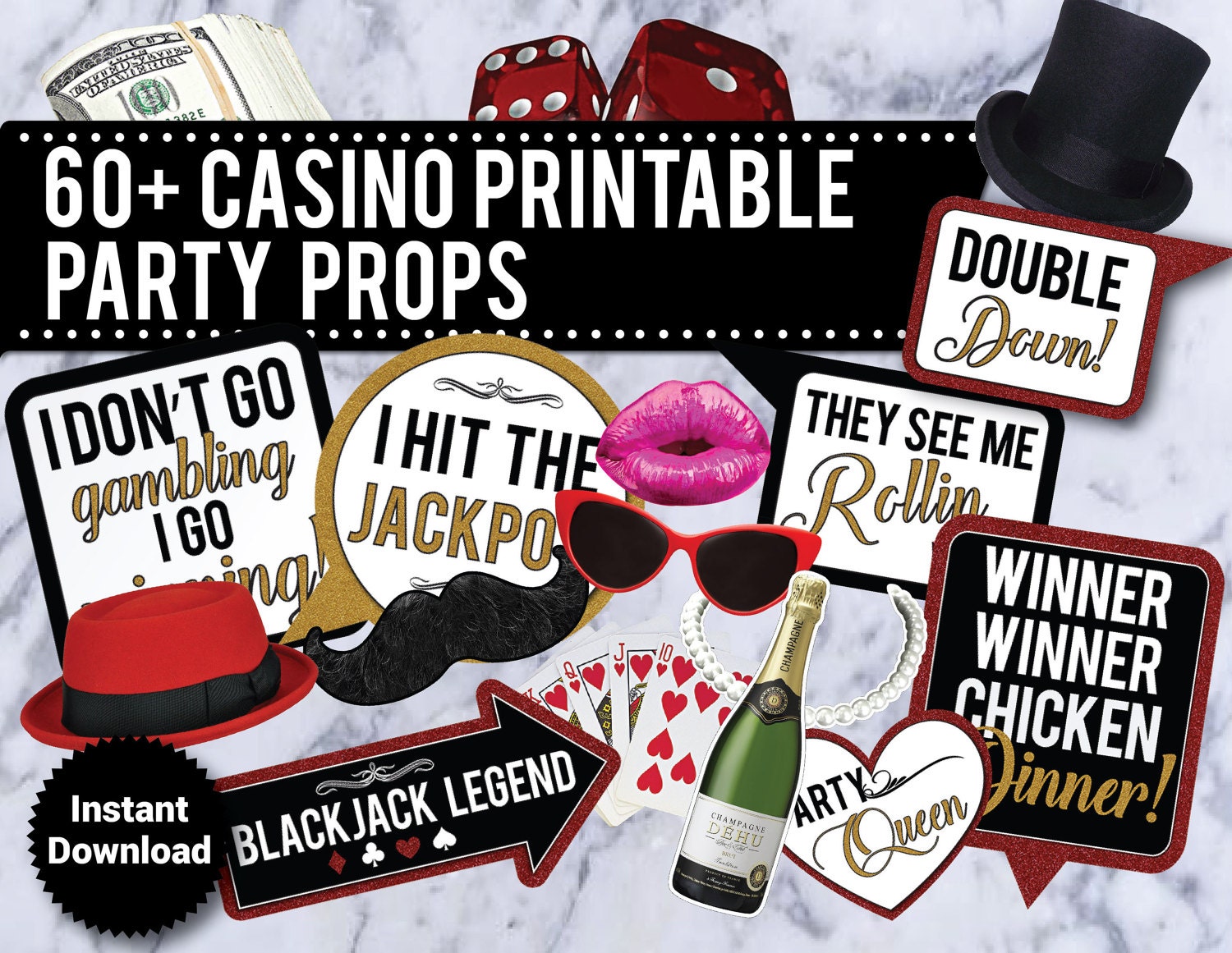 casino theme party props