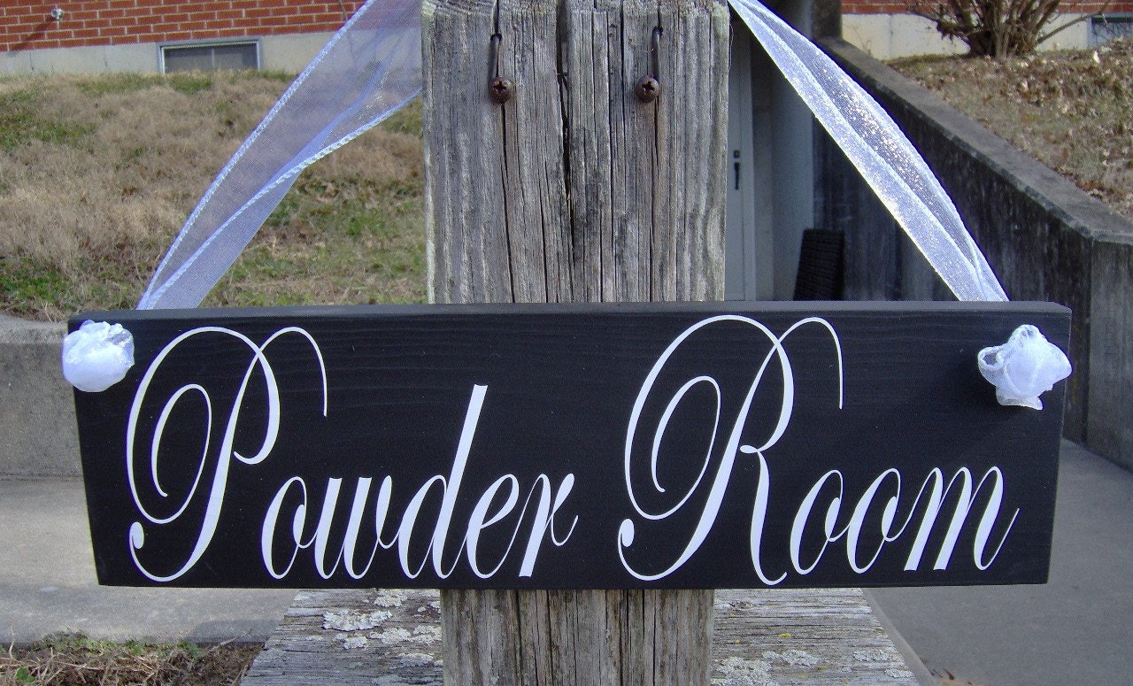 Powder Room Wood Sign Vinyl Home Decor Unisex Men Women   Il Fullxfull.1178107407 K384 