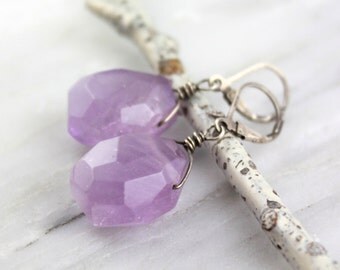 Chunky Nuggets of Amethyst Earrings