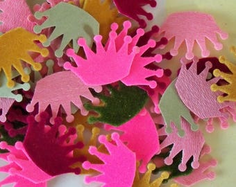 Vintage / Flocked Crowns / Made From Flocked Paper / About 50 Pieces / Variety of Colors