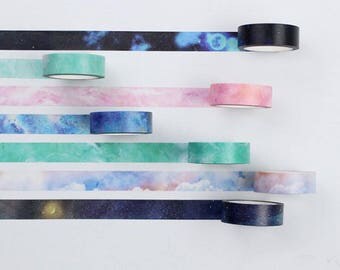 Colorful washi Tape, Marble Washi Tape, Stary Night Washi Tape, Sy Washi Tape, Green Marble Washi tape, Pink Marble Washi Tape