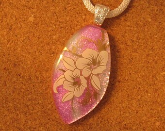 Pink Dichroic Pendant - Fused Glass Pendant - Dichroic Necklace - Dichroic Jewelry - Fused Glass Necklace - Fused Glass Jewelry