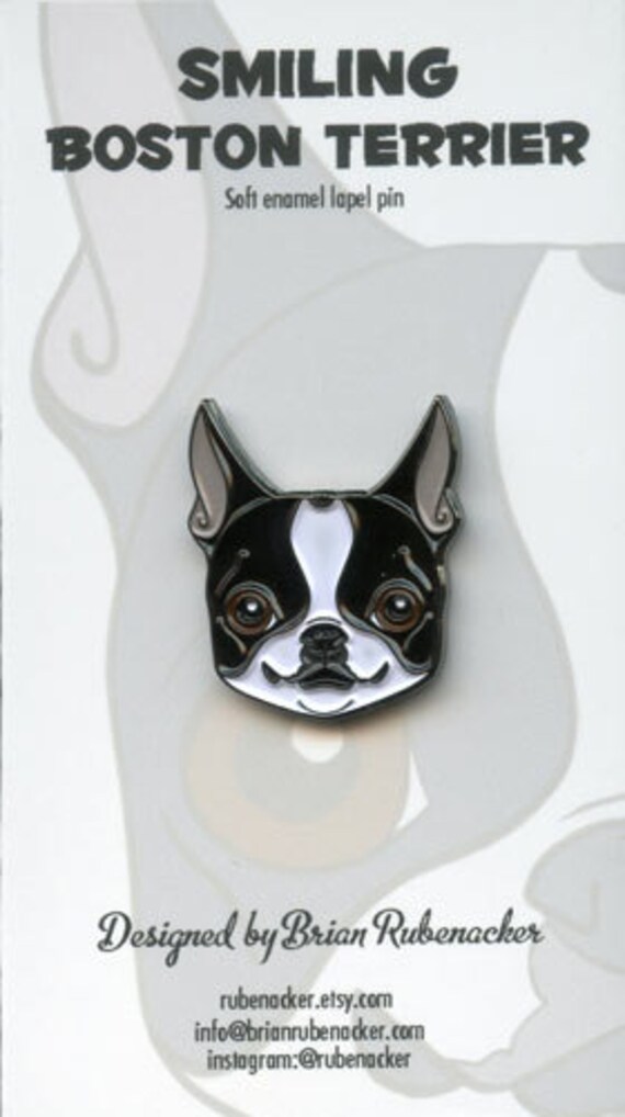 Boston terrier soft enamel pin lapel pin dog art