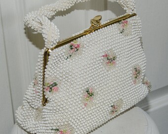 Vintage 1960's Corde Lumered Beaded Handbag