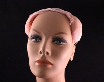 Vintage Pink Velvet and Feathers Ladies' Whimsey Hat Made in France