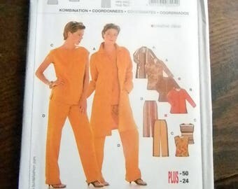 Burda Coordinates, Jacket, Tops and Pants Pattern #8204 Uncut Multisized