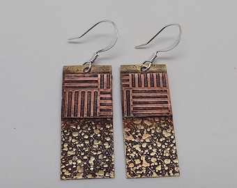 Steampunk mixed metal jewelry earrings. Steampunk jewelry earrings.