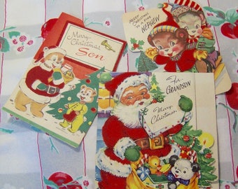 three darling vintage holiday cards