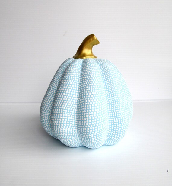 Hand Painted ceramic Pumpkin Blue and white Pumpkin Blue Pumpkin