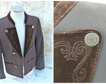 Vintage 1970s brown dirndl jacket /Tyrol/Austria child trachten size 4 years