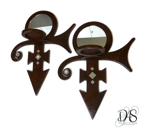 Chocolate Prince inspired Wall Sconces - candle holders - Prince Art - Prince Sconce - Brown Wall decor - by Alisa
