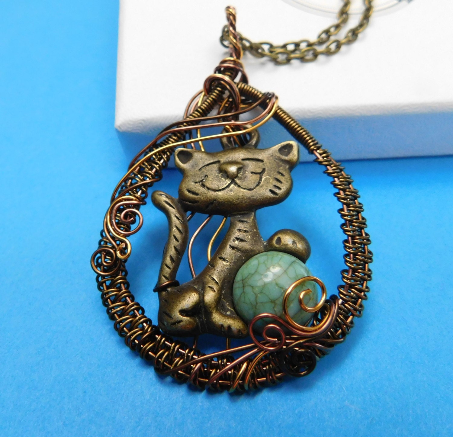 Cat Jewelry Gift for Wife Kitty Necklace Present for Her