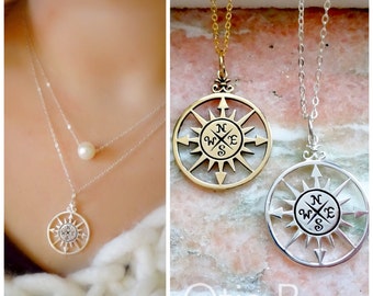 Compass necklace, True North, Graduation gift, compass charm, 2017 High School graduate, College grad, wanderlust, travel, otis b jewelry