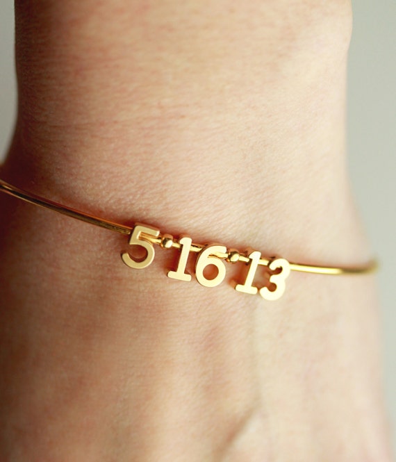 Date Bangle Bracelet Date Bracelet Number Bracelet