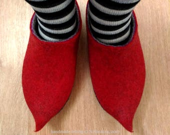 Fabulous home shoes felted slippers Natural wool felt, handmade felt 100% wool