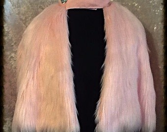 Luscious "Cotton Candy" Pale Pink Faux Fur Capelet