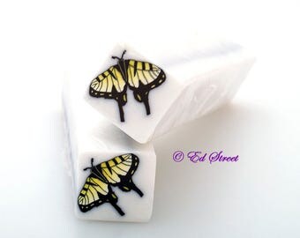 Yellow Swallowtail Butterfly Polymer Clay Cane, Raw polymer Clay Cane, Millefiori Polymer Clay