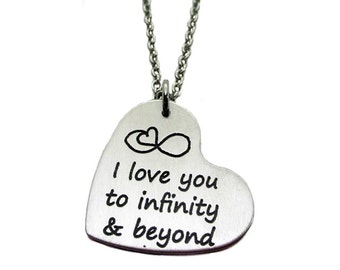 i love you to infinity and beyond necklace - Etsy