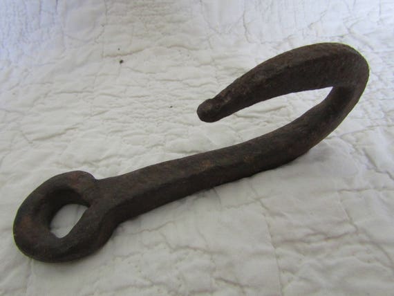 Antique Large Hook Old rusty aged finish