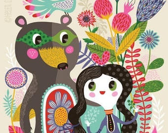 Bear with me, Sweetheart... - limited edition giclee print of an original illustration (8 x 10 in)
