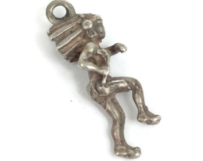 Sterling Native American Indian Chief Charm Vintage